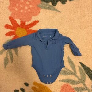 Under Armour Blue Long-Sleeve Polo Baby Onesie